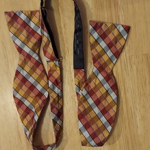 Stripe Plaid Adjustable Silk Bow Tie